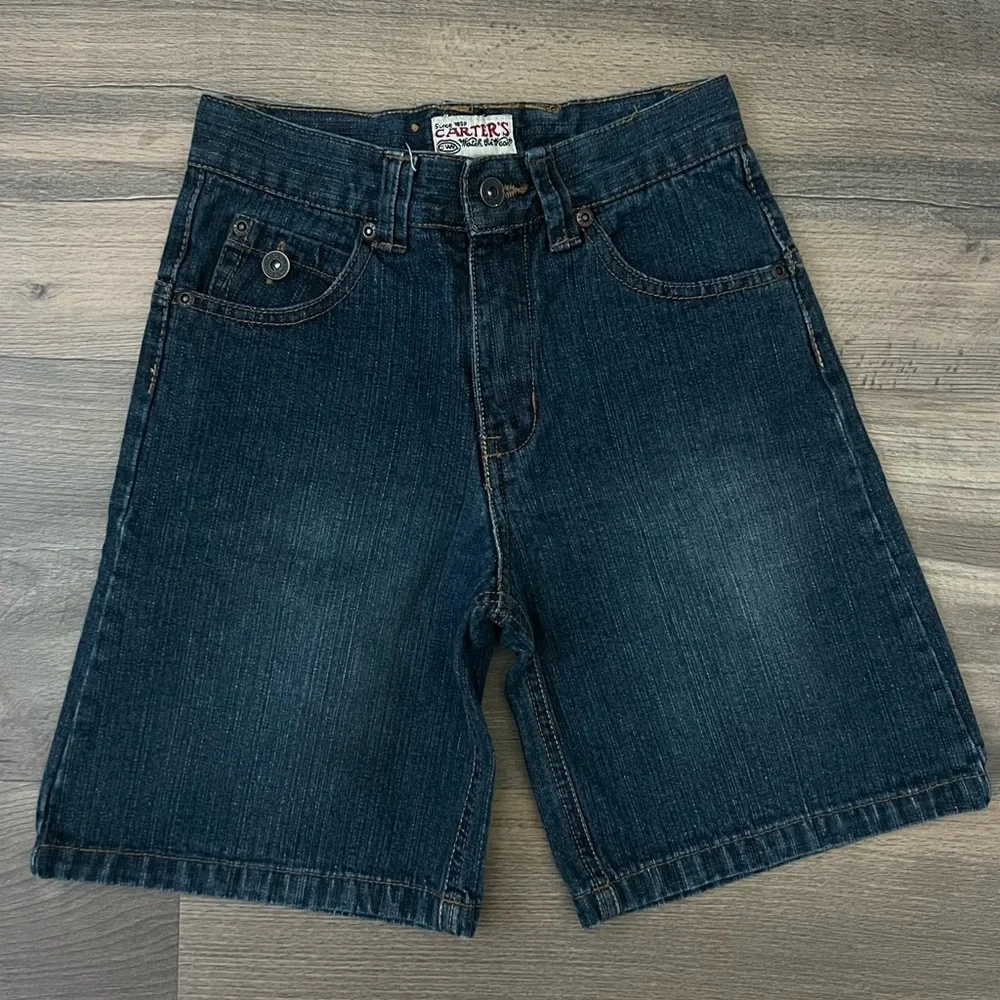 Vintage 90s Y2K Carter's Watch the Wear Youth Denim Shorts Jorts Size 7